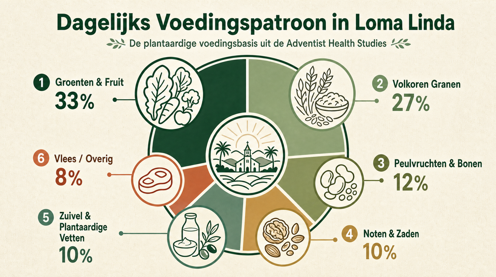 Dagelijks voedingspatroon in Loma Linda